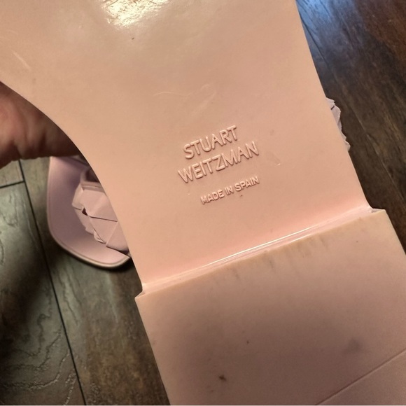 New Stuart Weitzman Rosita Dual Strap Slide Rubber Sandal Pink Flat Size 7.5 - Picture 4 of 10